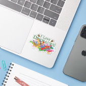Niedliche und farbenfrohe Dinosaurier Aufkleber (Laptop mit iPhone)