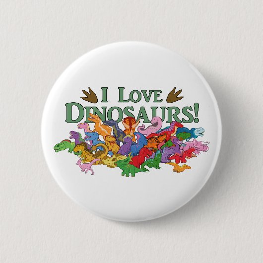 Niedliche und farbenfrohe Dinosaurier Button (Vorderseite)