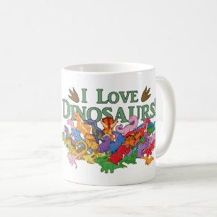 Niedliche und farbenfrohe Dinosaurier Kaffeetasse