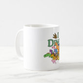 Niedliche und farbenfrohe Dinosaurier Kaffeetasse (Vorderseite Links)