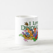 Niedliche und farbenfrohe Dinosaurier Kaffeetasse (Mittel)