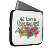 Niedliche und farbenfrohe Dinosaurier Laptopschutzhülle (Vorne Rechts)