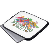 Niedliche und farbenfrohe Dinosaurier Laptopschutzhülle (Vorne Knopf)