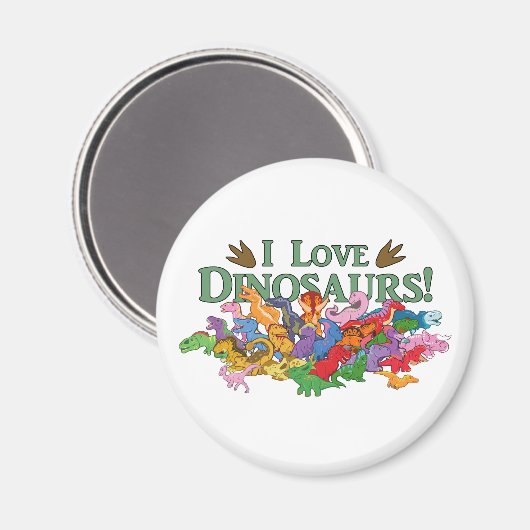 Niedliche und farbenfrohe Dinosaurier Magnet (Vorderseite/Rückseite)