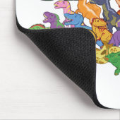 Niedliche und farbenfrohe Dinosaurier Mousepad (Ecke)