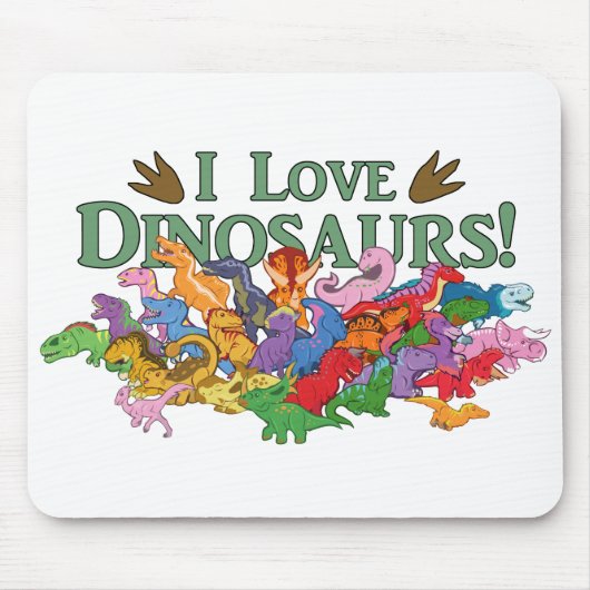 Niedliche und farbenfrohe Dinosaurier Mousepad (Vorne)