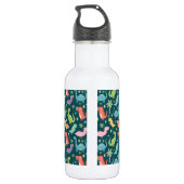 Niedliche und farbenfrohe Dinosaurier-Muster Kids Edelstahlflasche (Rückseite)