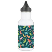 Niedliche und farbenfrohe Dinosaurier-Muster Kids Edelstahlflasche (Rechts)