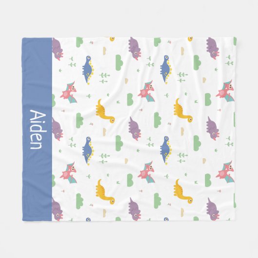 Niedliche und farbenfrohe Dinosaurier Muster Kids Fleecedecke (Vorderseite (Horizontal))