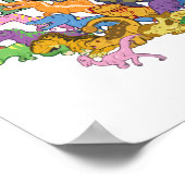 Niedliche und farbenfrohe Dinosaurier Poster (Ecke)