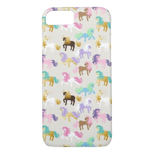Niedliche und farbenfrohe Einhornmuster Case-Mate iPhone Hülle (Rückseite)