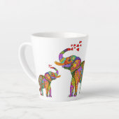 Niedliche und farbenfrohe Elefant Latte Tasse (Linke Ecke)