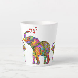 Niedliche und farbenfrohe Elefant Latte Tasse