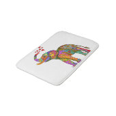 Niedliche und farbenfrohe Elefantenmatte Badematte (Schrägansicht)