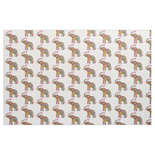 Niedliche und farbenfrohe Elefantenstoffe Stoff (Yard (91,4 cm))