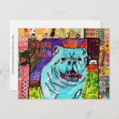 Niedliche und farbenfrohe englische Bulldog-Grußka Einladung (Vorne/Hinten)