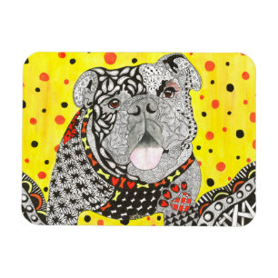 Niedliche und farbenfrohe englische Bulldog Magnet