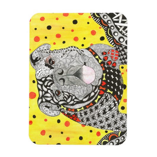 Niedliche und farbenfrohe englische Bulldog Magnet (Vertikal)