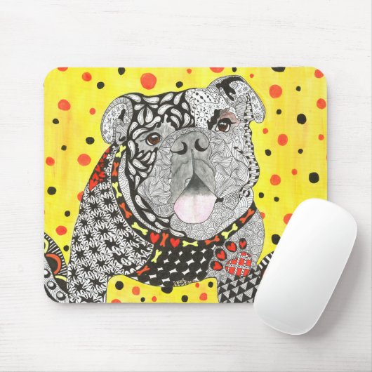 Niedliche und farbenfrohe englische Bulldog-Mousep Mousepad (Mit Mouse)