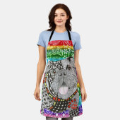 Niedliche und farbenfrohe englische Bulldog-Schürz Schürze (Getragen)