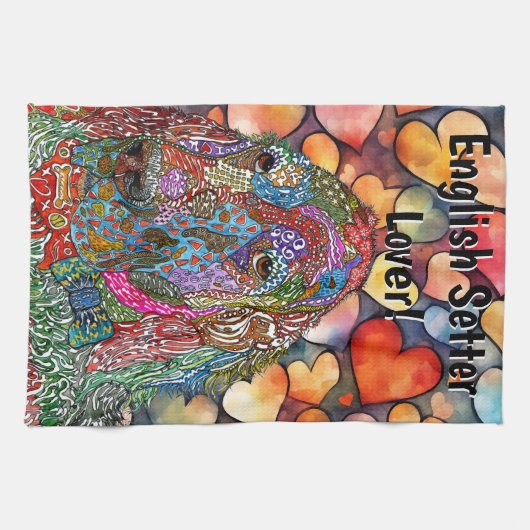 Niedliche und farbenfrohe englische Küche Handtuch (Horizontal)