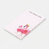 Niedliche und farbenfrohe Flamingo-Notizen Post-it Klebezettel (angewinkelt)