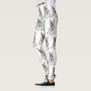 Niedliche und farbenfrohe französische Bulldoggen- Leggings