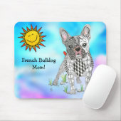 Niedliche und farbenfrohe französische Bulldogin M Mousepad (Mit Mouse)