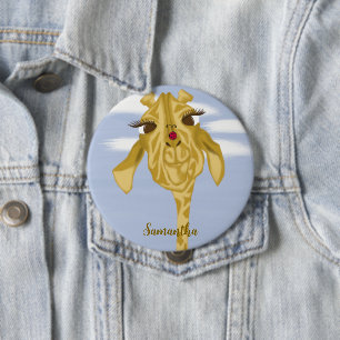 Niedliche und farbenfrohe Giraffe Button