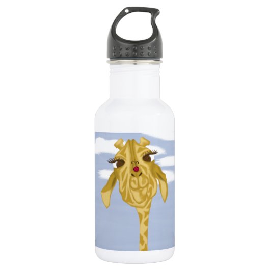 Niedliche und farbenfrohe Giraffe Edelstahlflasche (Vorderseite)
