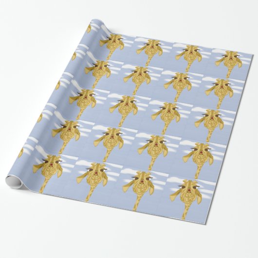 Niedliche und farbenfrohe Giraffe Geschenkpapier (Ungerollt)
