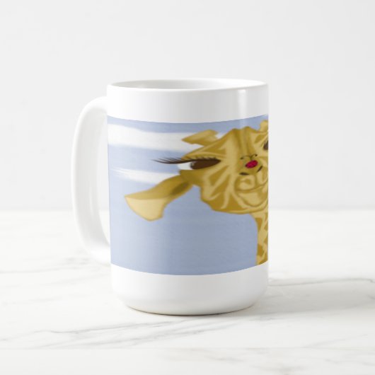 Niedliche und farbenfrohe Giraffe Kaffeetasse (Vorderseite Links)