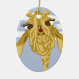 Niedliche und farbenfrohe Giraffe Keramikornament