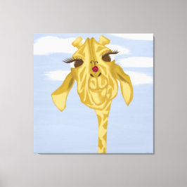 Niedliche und farbenfrohe Giraffe Leinwanddruck