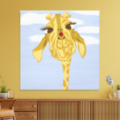 Niedliche und farbenfrohe Giraffe Leinwanddruck (Insitu (Wohnzimmer))