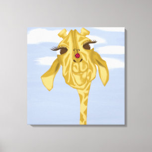 Niedliche und farbenfrohe Giraffe Leinwanddruck