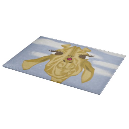 Niedliche und farbenfrohe Giraffe Schneidebrett (Ecke)