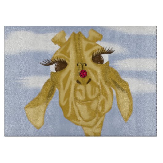 Niedliche und farbenfrohe Giraffe Schneidebrett (Vorderseite)