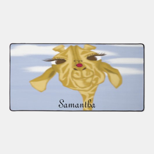 Niedliche und farbenfrohe Giraffe Schreibtischunterlage (Vorderseite)