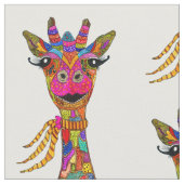 Niedliche und farbenfrohe Giraffe Stoff (Nahaufnahme)