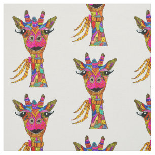 Niedliche und farbenfrohe Giraffe Stoff