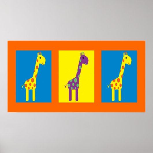 Niedliche und farbenfrohe Giraffen, benutzerdefini Poster (Vorne)