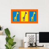 Niedliche und farbenfrohe Giraffen, benutzerdefini Poster (Heimbüro)