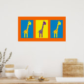 Niedliche und farbenfrohe Giraffen, benutzerdefini Poster (Küche)