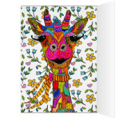 Niedliche und farbenfrohe Giraffenkarte (Innen (Links))