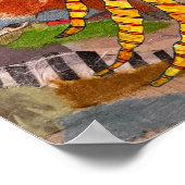 Niedliche und farbenfrohe Giraffenplakat 16x20" Poster (Ecke)