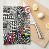 Niedliche und farbenfrohe Goldendoodle Küchentüche Geschirrtuch (Viertel Falte)