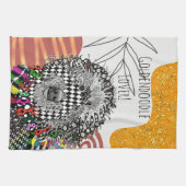 Niedliche und farbenfrohe Goldendoodle Küchentüche Geschirrtuch (Horizontal)