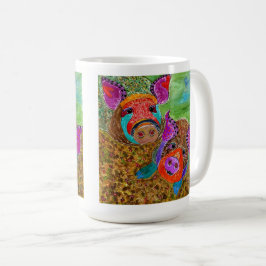 Niedliche und farbenfrohe Guinea Hunde Schweine Ta Kaffeetasse