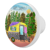 Niedliche und farbenfrohe Happy Campers Keramikknauf (Rechts)